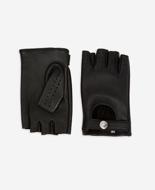 The Kooples WOMEN BLACK black leather driving gloves