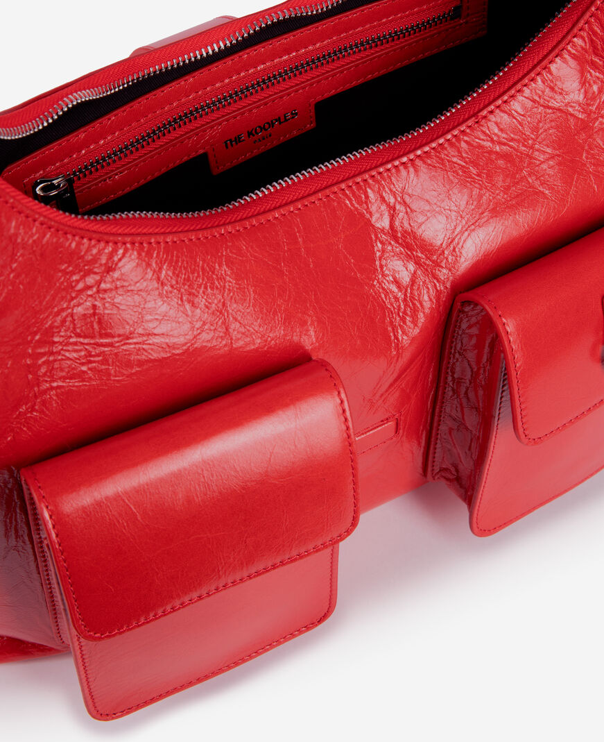 The Kooples WOMEN RED amelia xl red leather bag