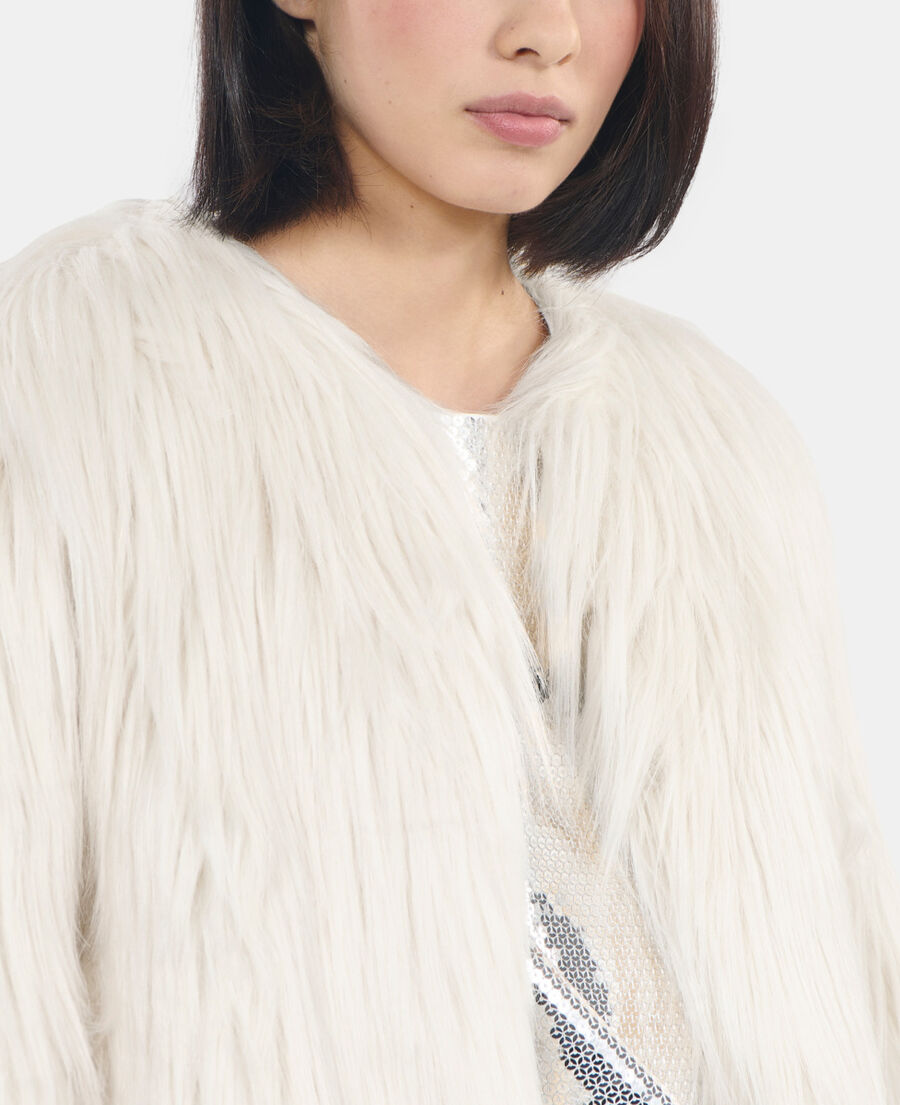 The Kooples F ECRU ecru faux fur coat
