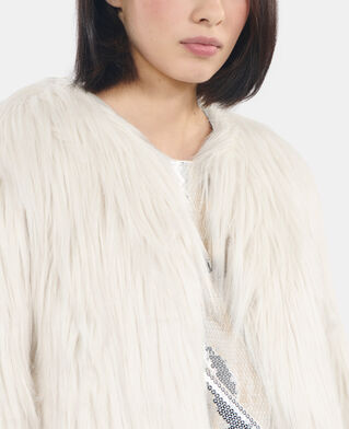 The Kooples F ECRU ecru faux fur coat