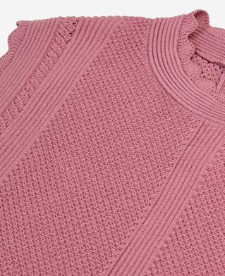 The Kooples F PINK WOOD lilac openwork knit top