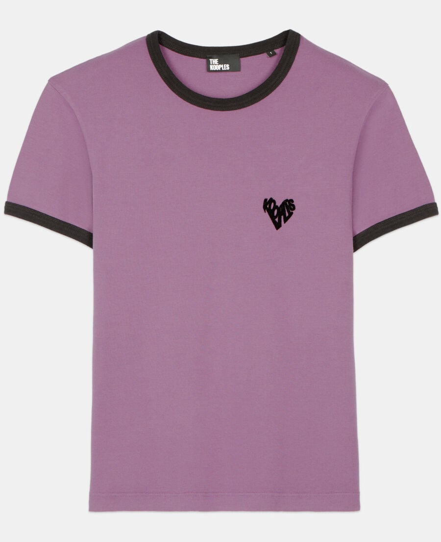 The Kooples WOMEN PRUNE purple kooples heart t-shirt