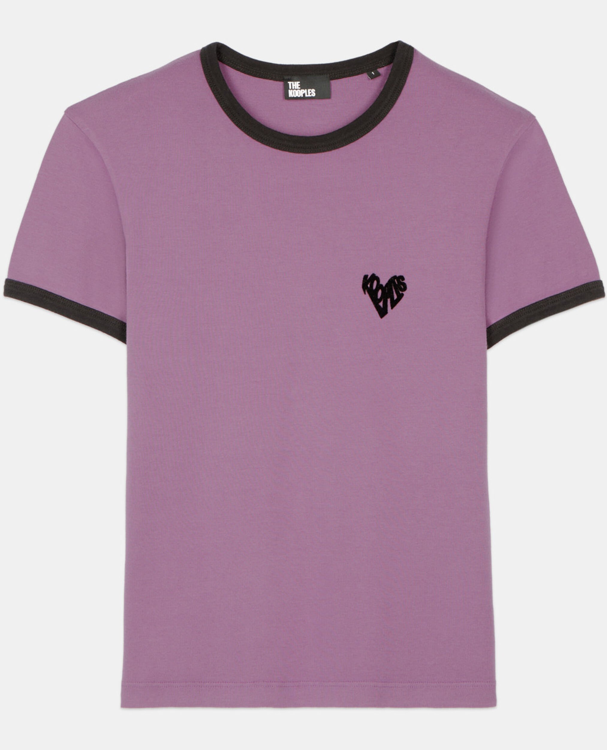 Purple Kooples heart t-shirt, PRUNE, hi-res image number null