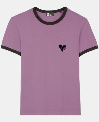 The Kooples WOMEN PRUNE purple kooples heart t-shirt