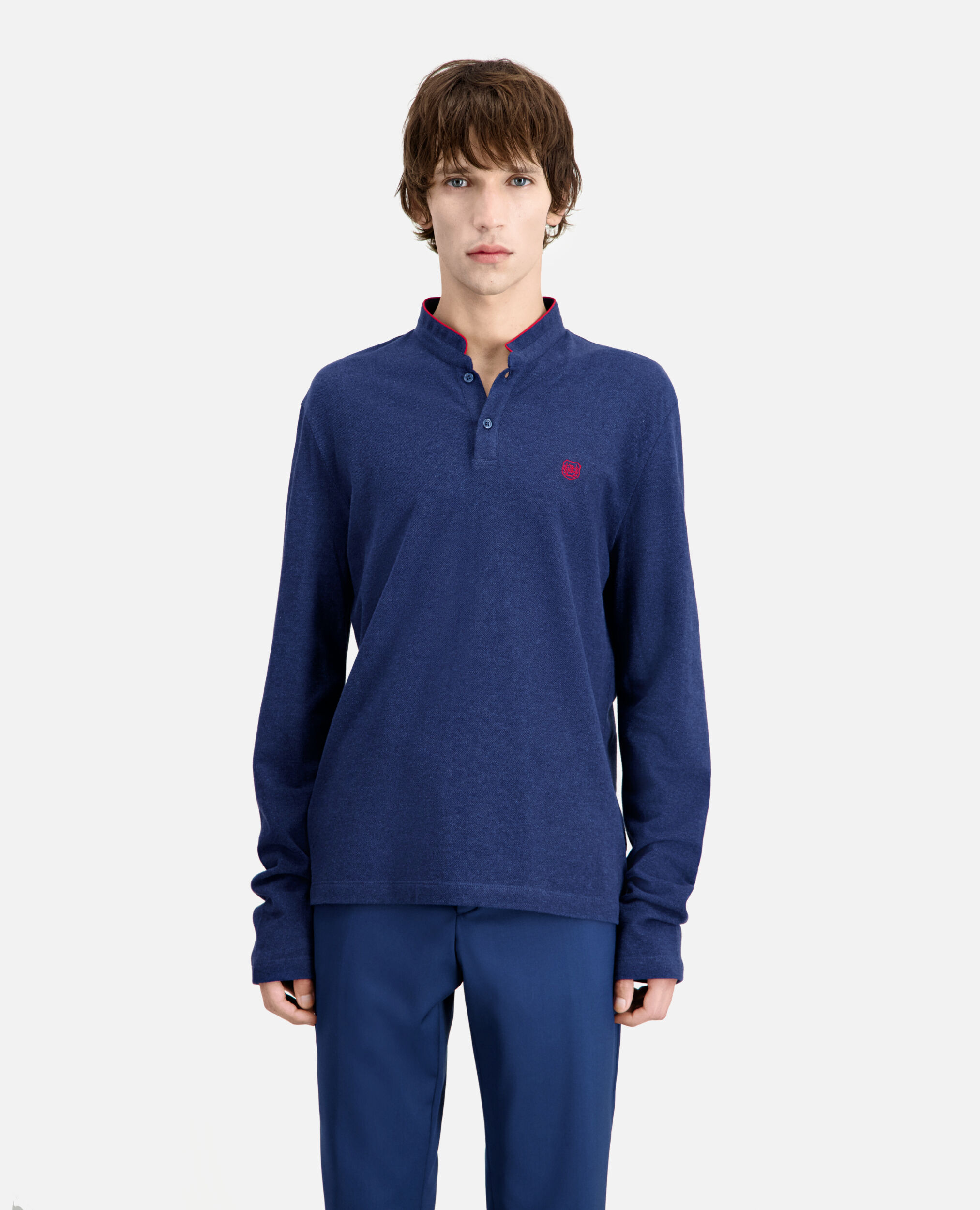Camisa polo azul marino algodón, NAVY, hi-res image number null