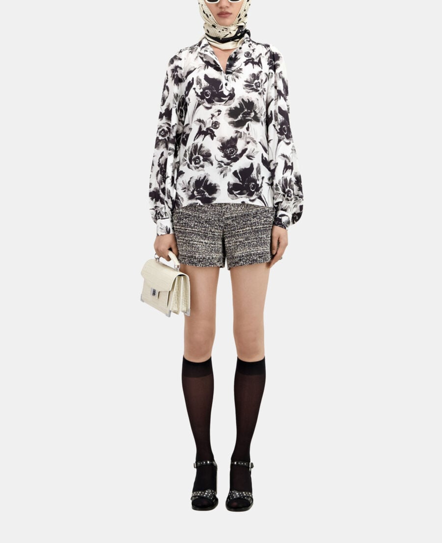 The Kooples FEMME BLACK WHITE top imprimé avec boutonnage