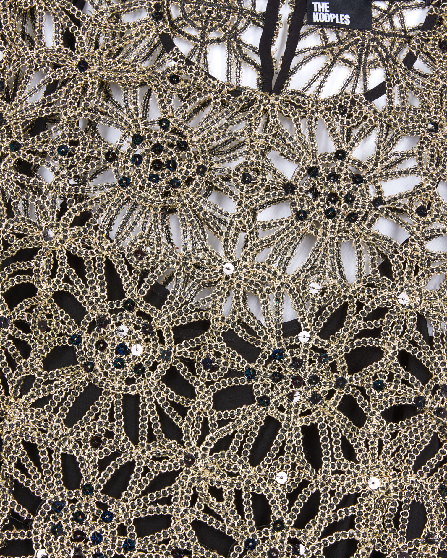 Goldenes, kurzes Kleid aus Guipure, ANTIC GOLD, hi-res image number null