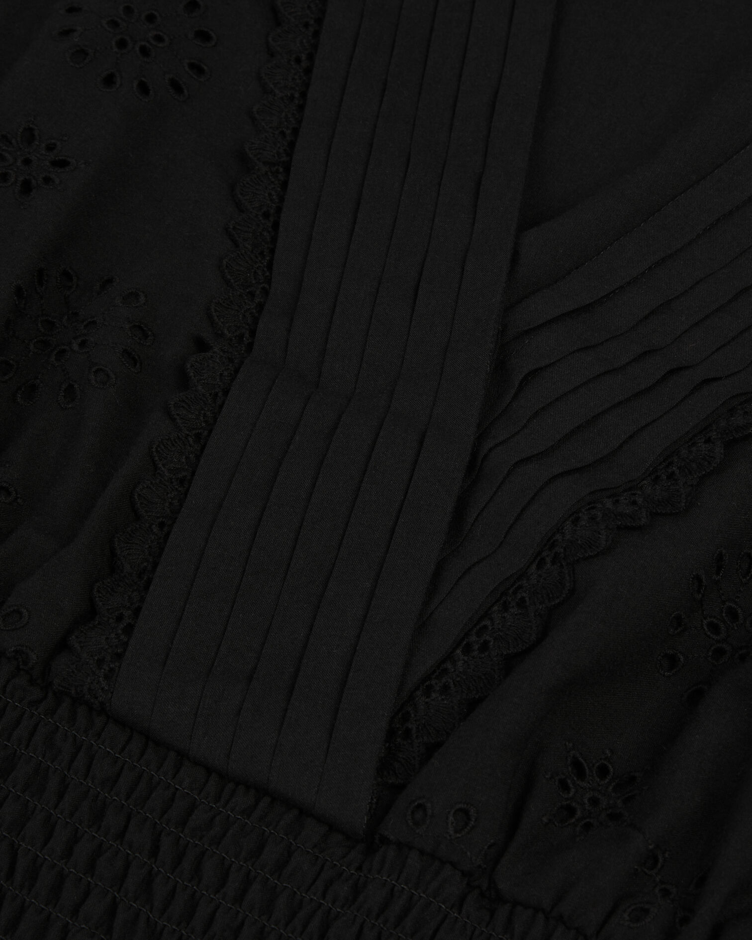Black short top in English embroidery, BLACK, hi-res image number null
