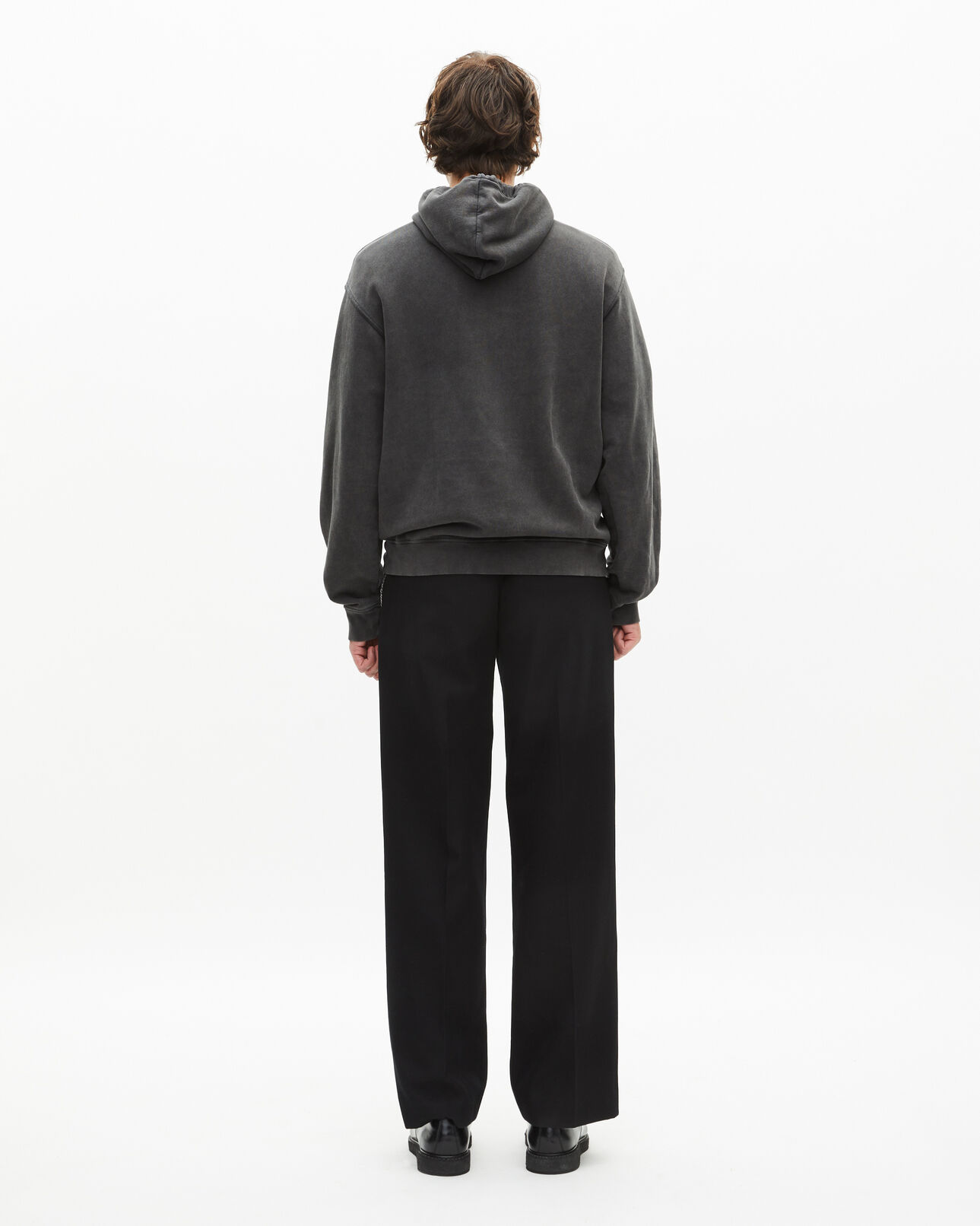 The Kooples HOMME BLACK WASHED sweatshirt à capuche et sérigraphie noir