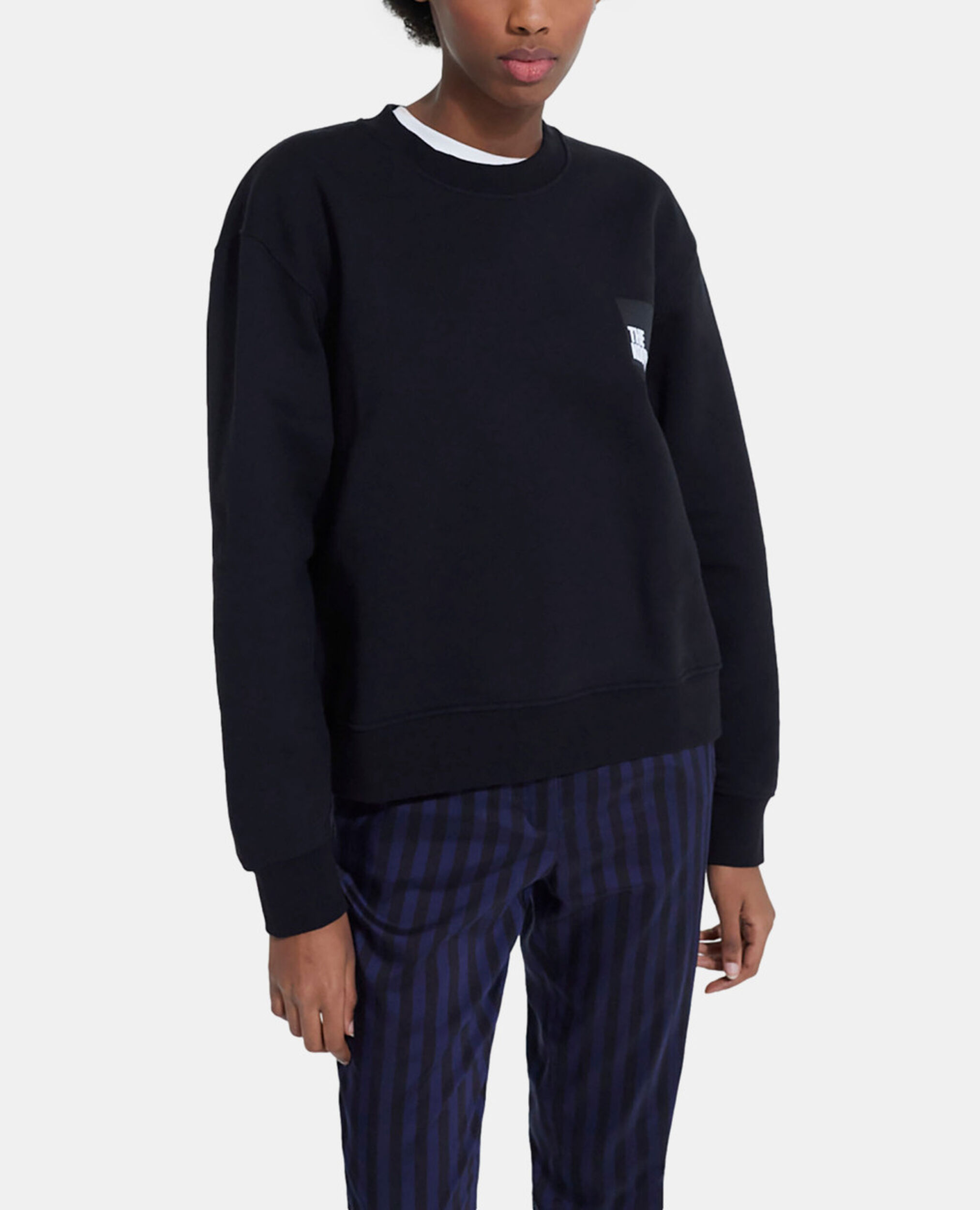 Sweat en coton noir, BLACK, hi-res image number null