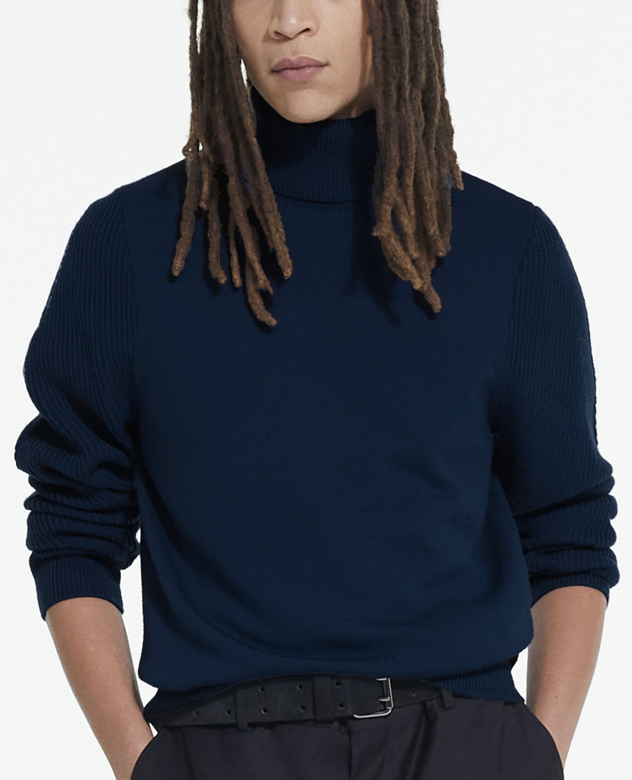 Blauer Wollpullover, BLUE, hi-res image number null