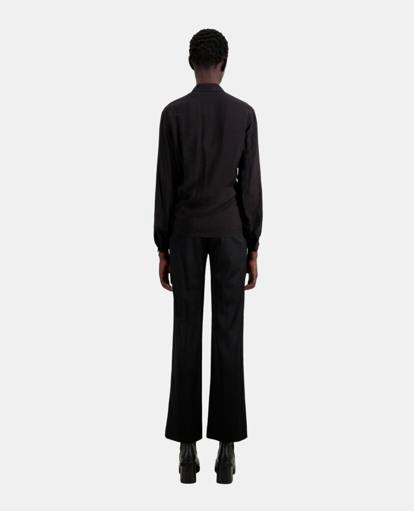 The Kooples FEMME BLACK chemise noire avec effet drapé