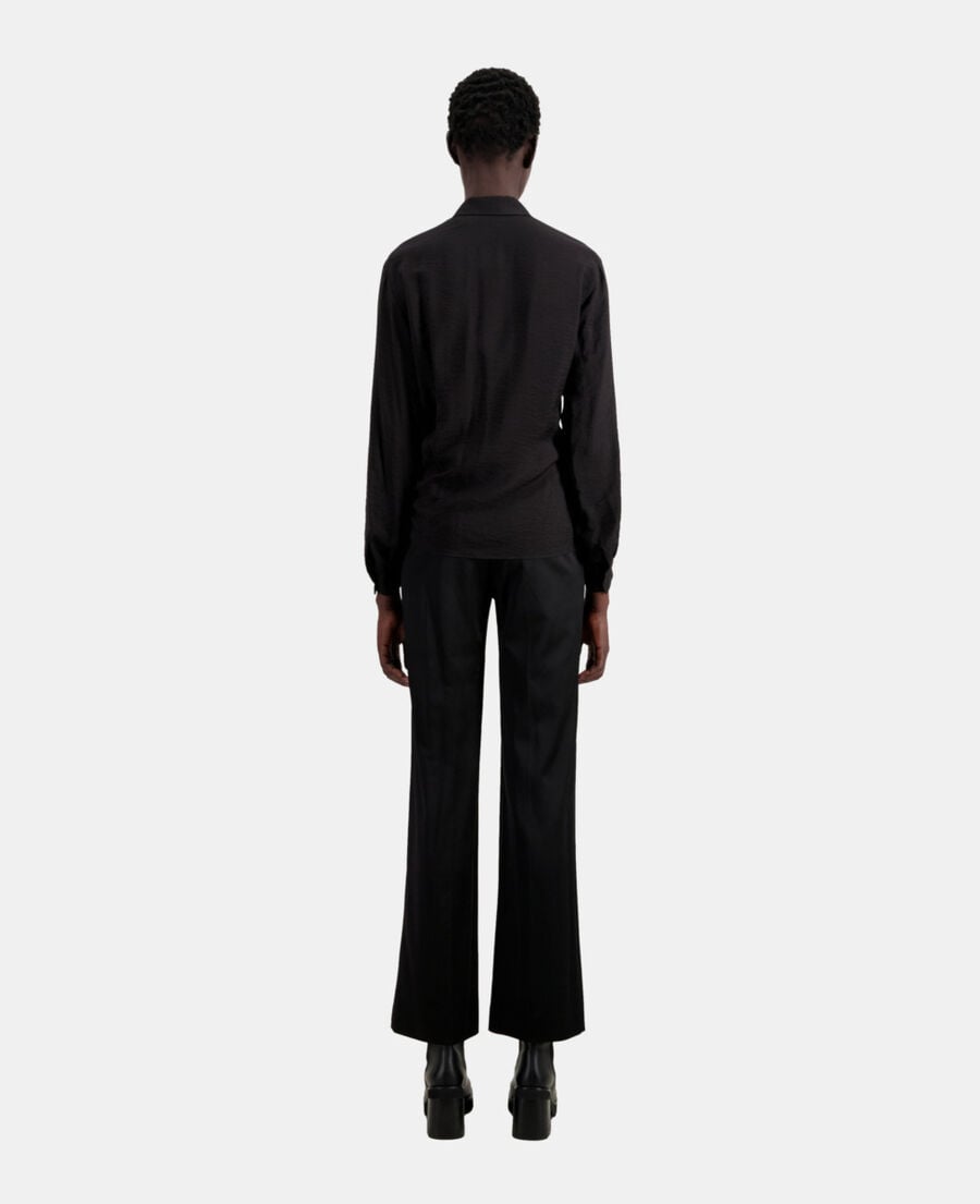 The Kooples FEMME BLACK chemise noire avec effet drapé