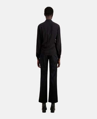 The Kooples FEMME BLACK chemise noire avec effet drapé