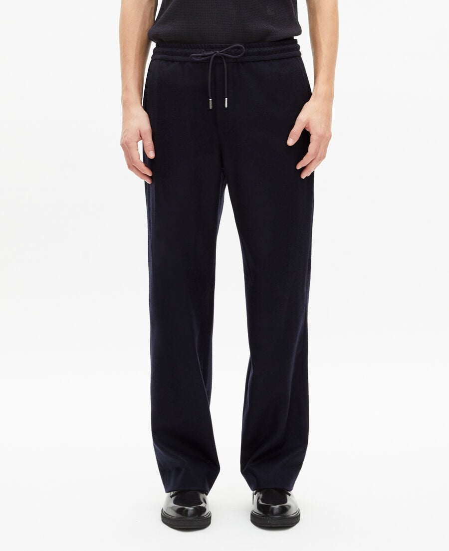 The Kooples HOMBRE NAVY pantalones de pierna ancha en lana azul marino