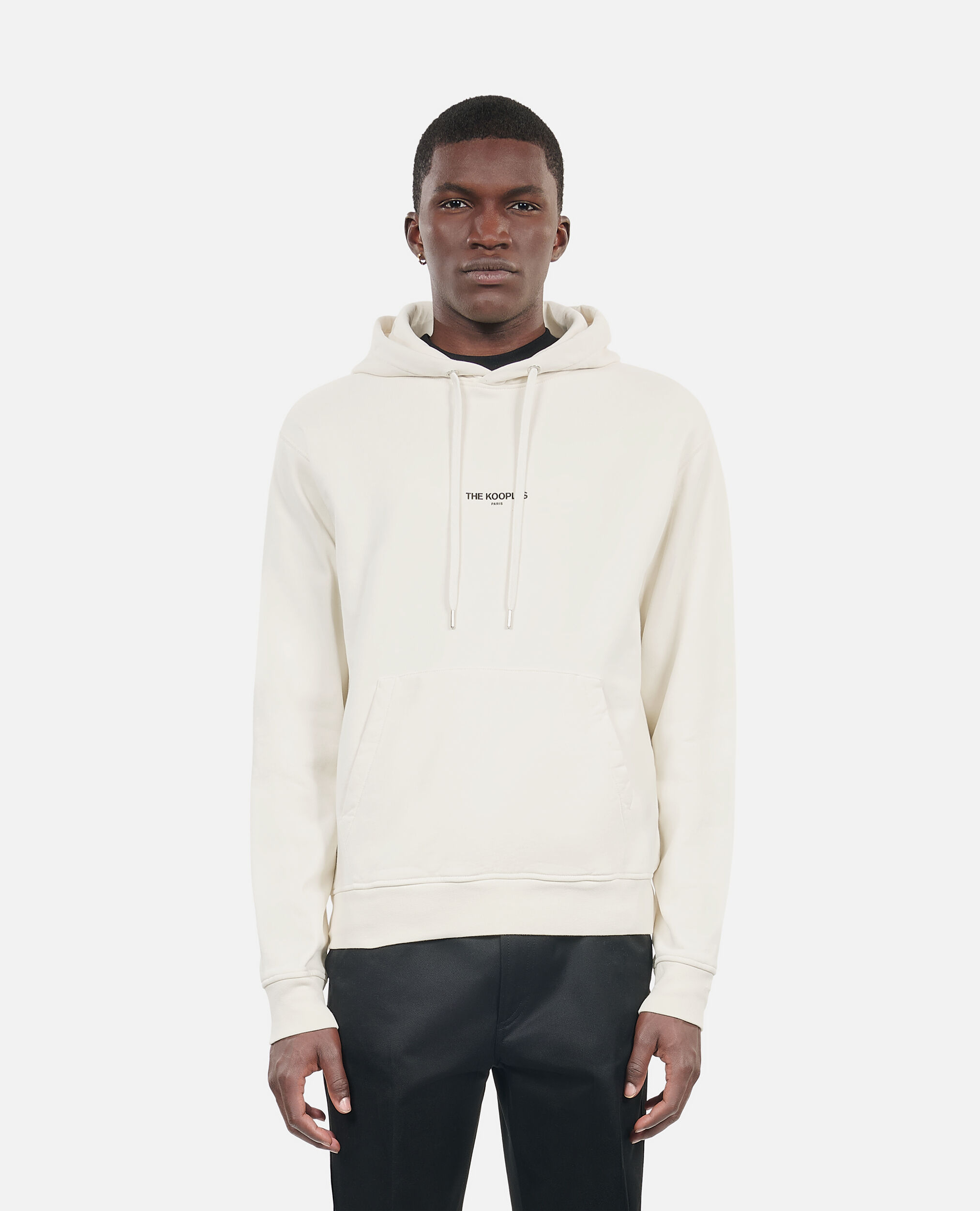 Black logo hoodie, OFF WHITE, hi-res image number null