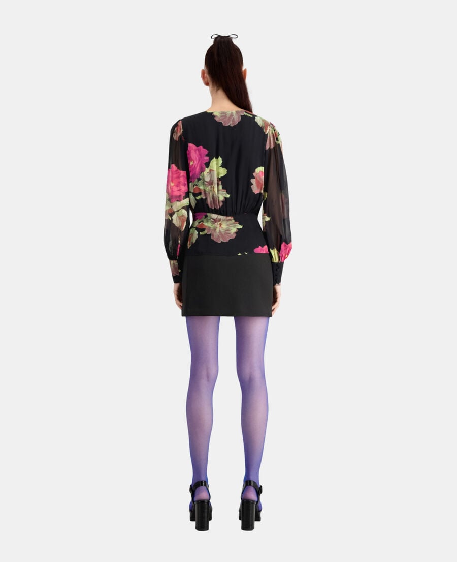 The Kooples WOMEN PINK BLACK printed crossover top