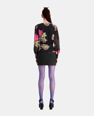 The Kooples WOMEN PINK BLACK printed crossover top