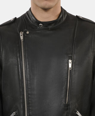 The Kooples HOMME BLACK blouson biker en cuir noir