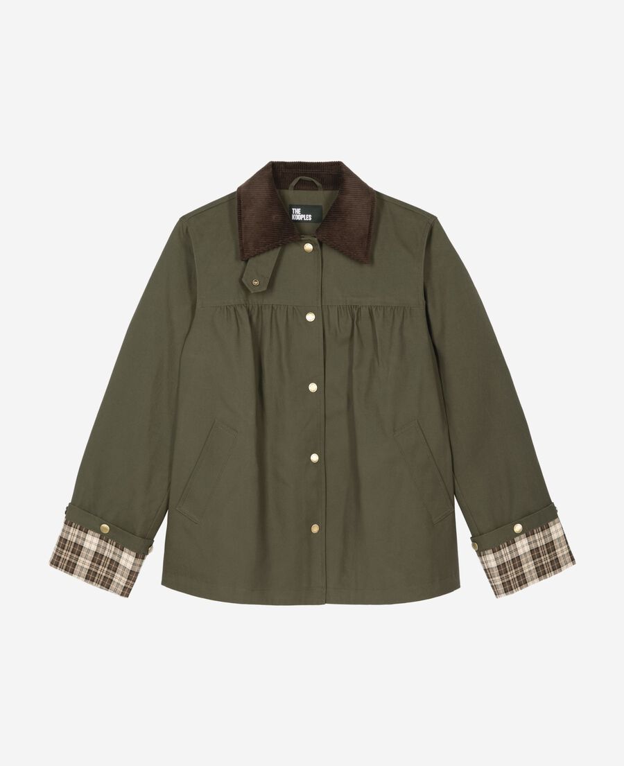 The Kooples WOMEN KAKI khaki cotton jacket