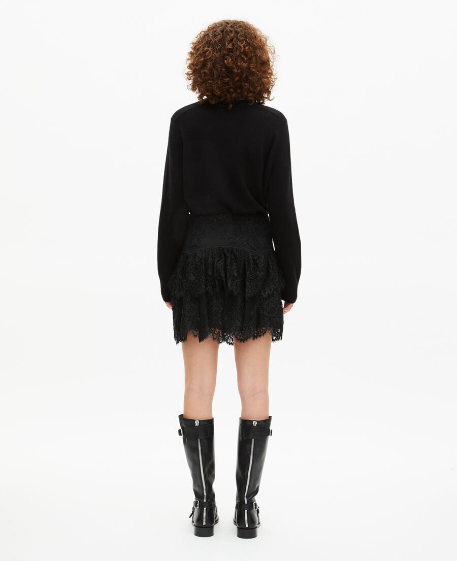 The Kooples DAMEN BLACK schwarzer spitzenrock