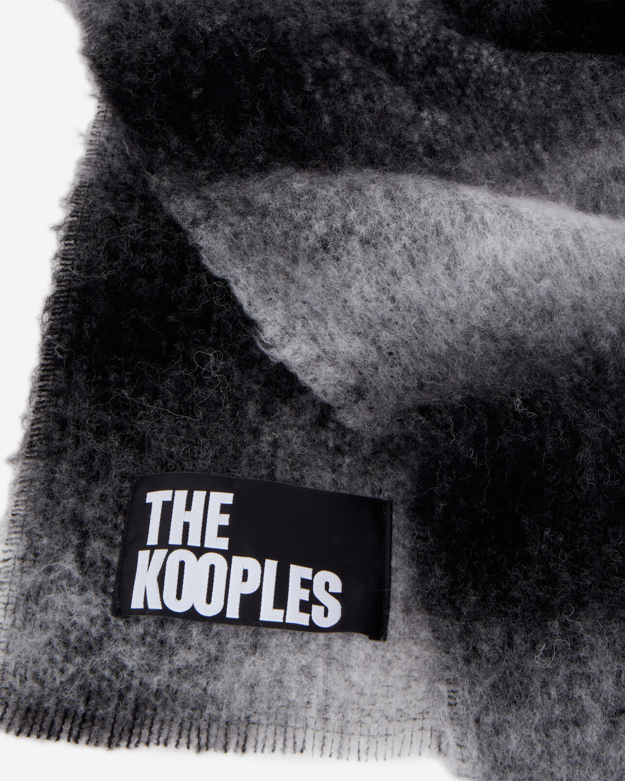 The Kooples WOMEN BLACK black checked wool-blend scarf