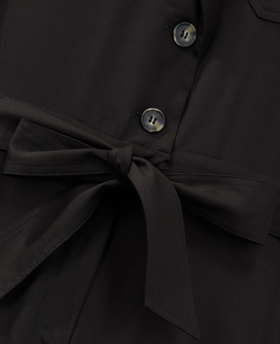 belted black tencel jumpsuit