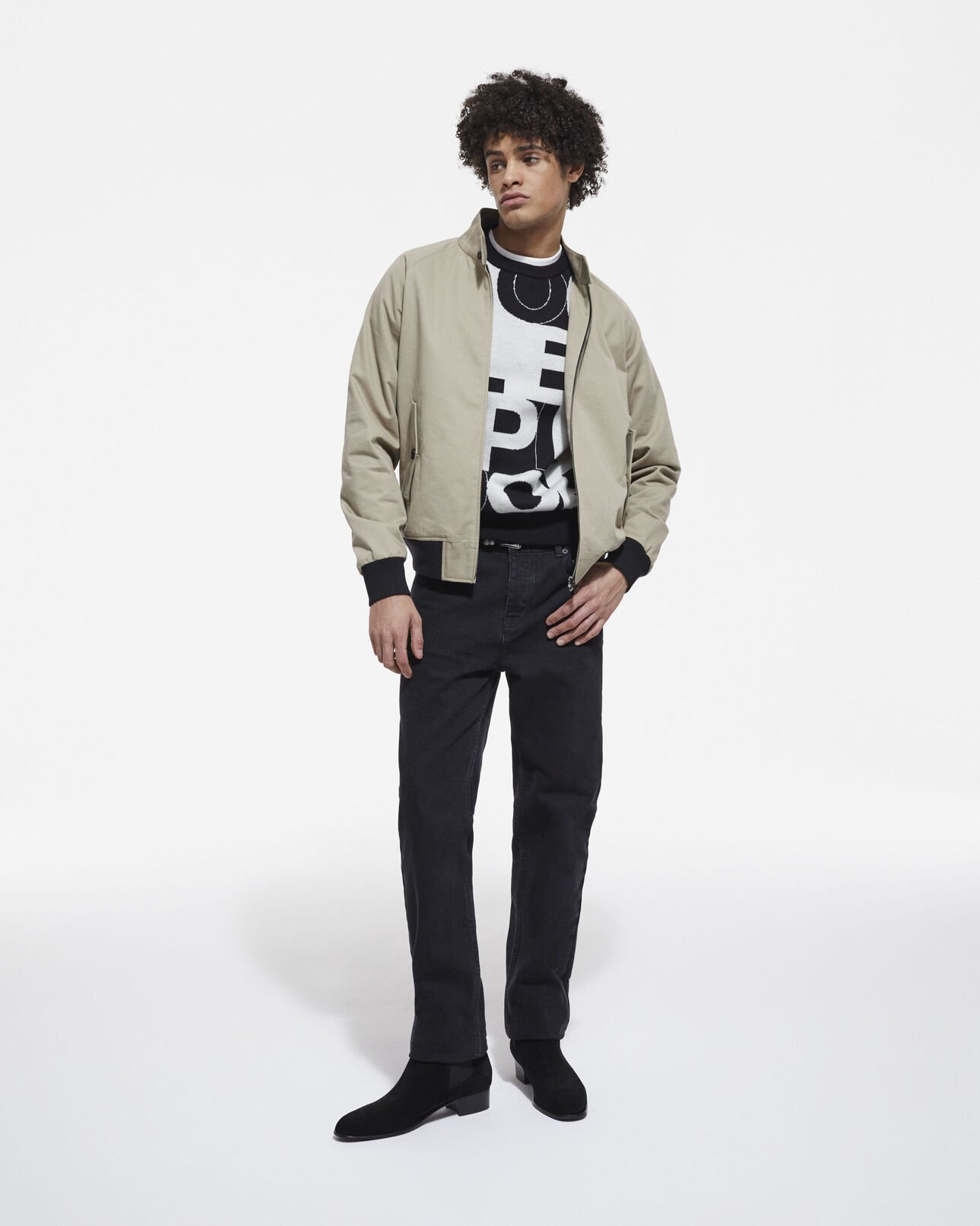 The Kooples HERREN BEIGE beige gefütterte jacke mit leopardenmuster