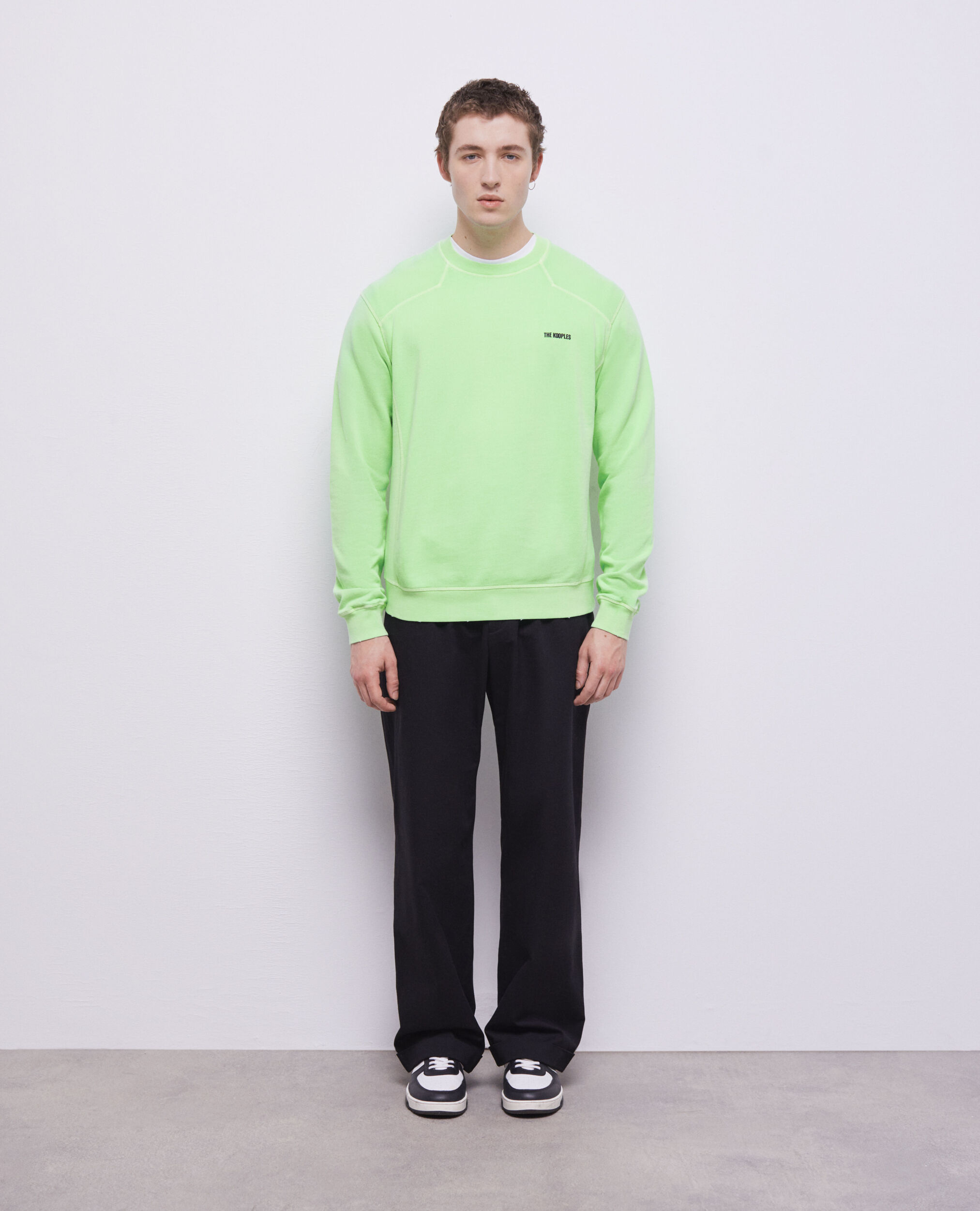 Fluorescent green sweatshirt with logo, VERT FLUO, hi-res image number null