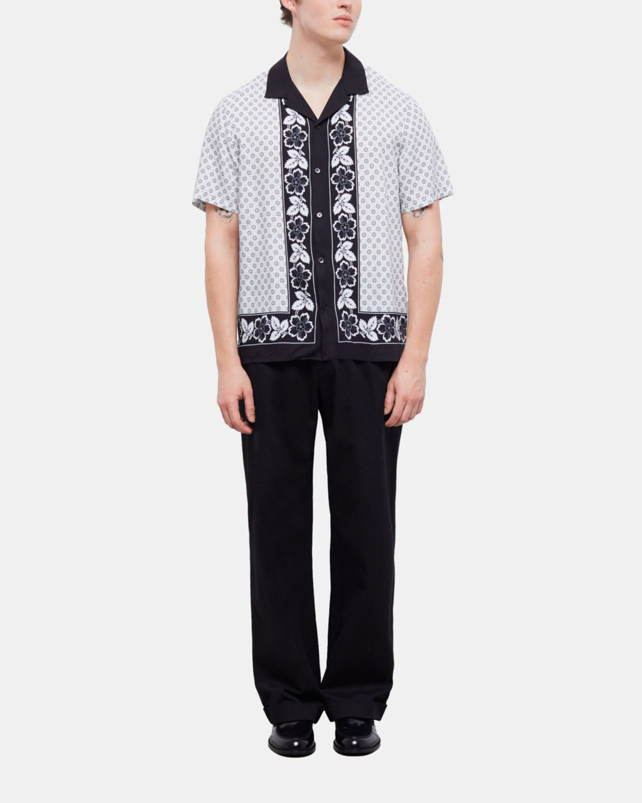 The Kooples MEN ECRU printed shirt
