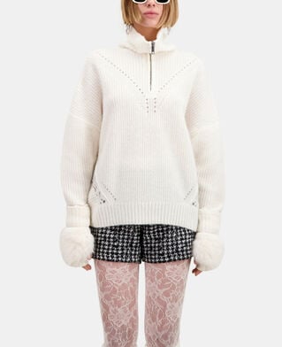 The Kooples FEMME ECRU pull écru en laine mélangée