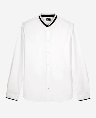 The Kooples MEN WHITE white formal shirt with officer collar
