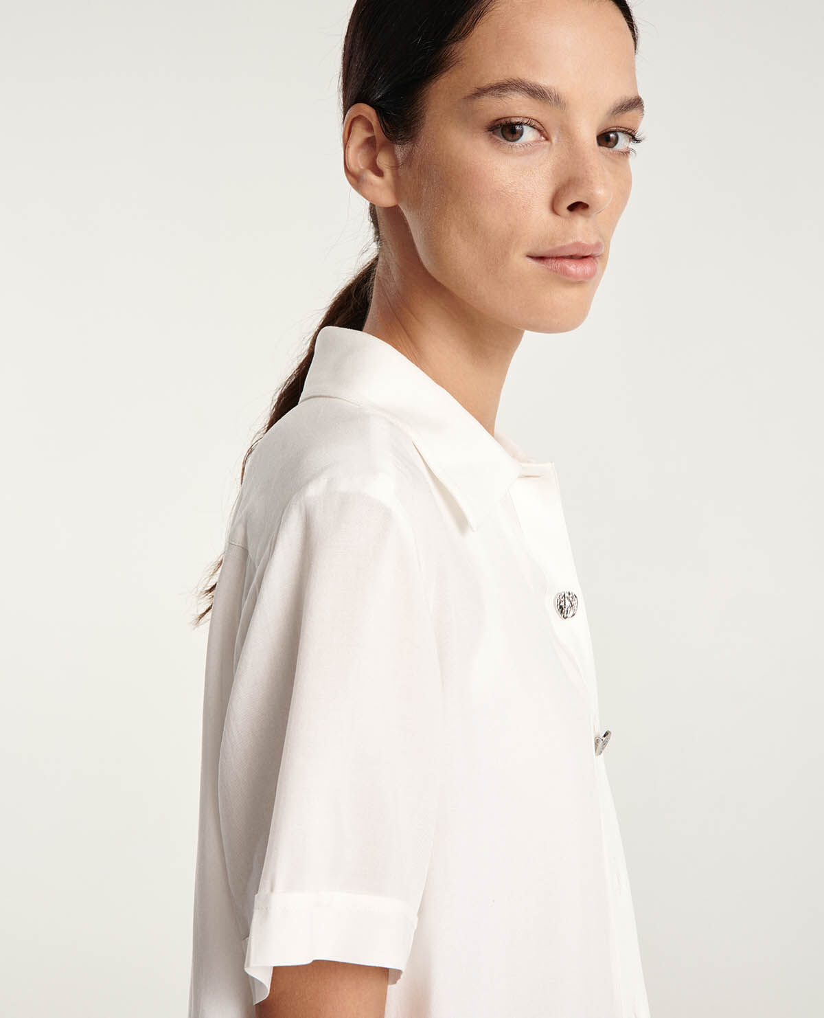 Chemise blanche fluide poche poitrine The Kooples France