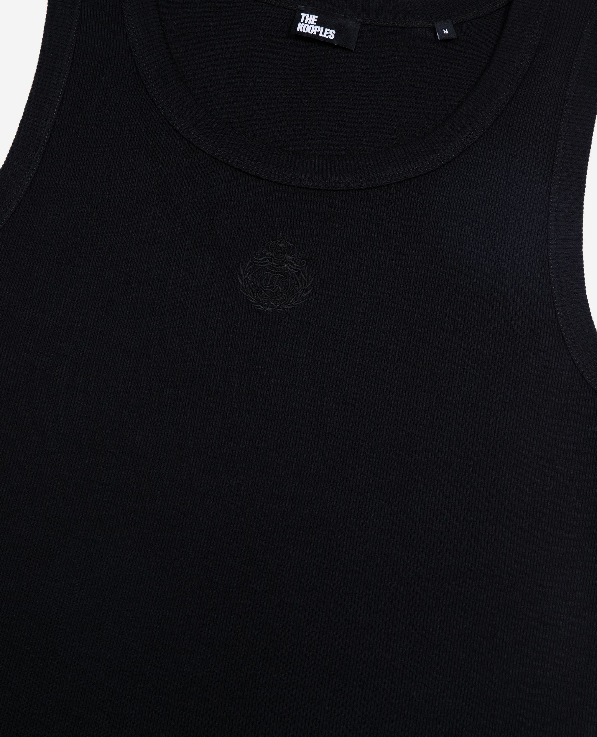 Camiseta tirantes escudo bordado negra, BLACK WASHED, hi-res image number null