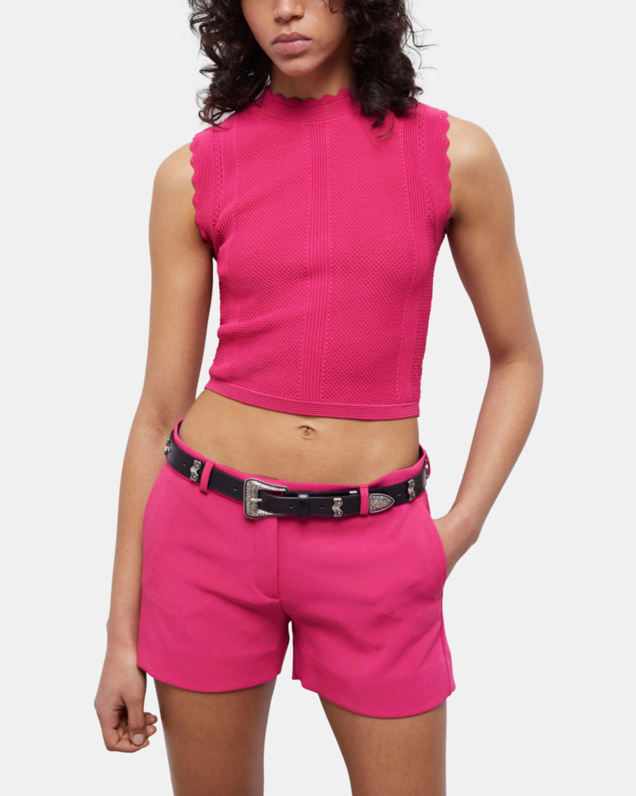 The Kooples F PINK pink crêpe suit shorts
