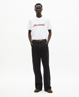 The Kooples HOMME BLACK WASHED jean baggy effet côtelé noir