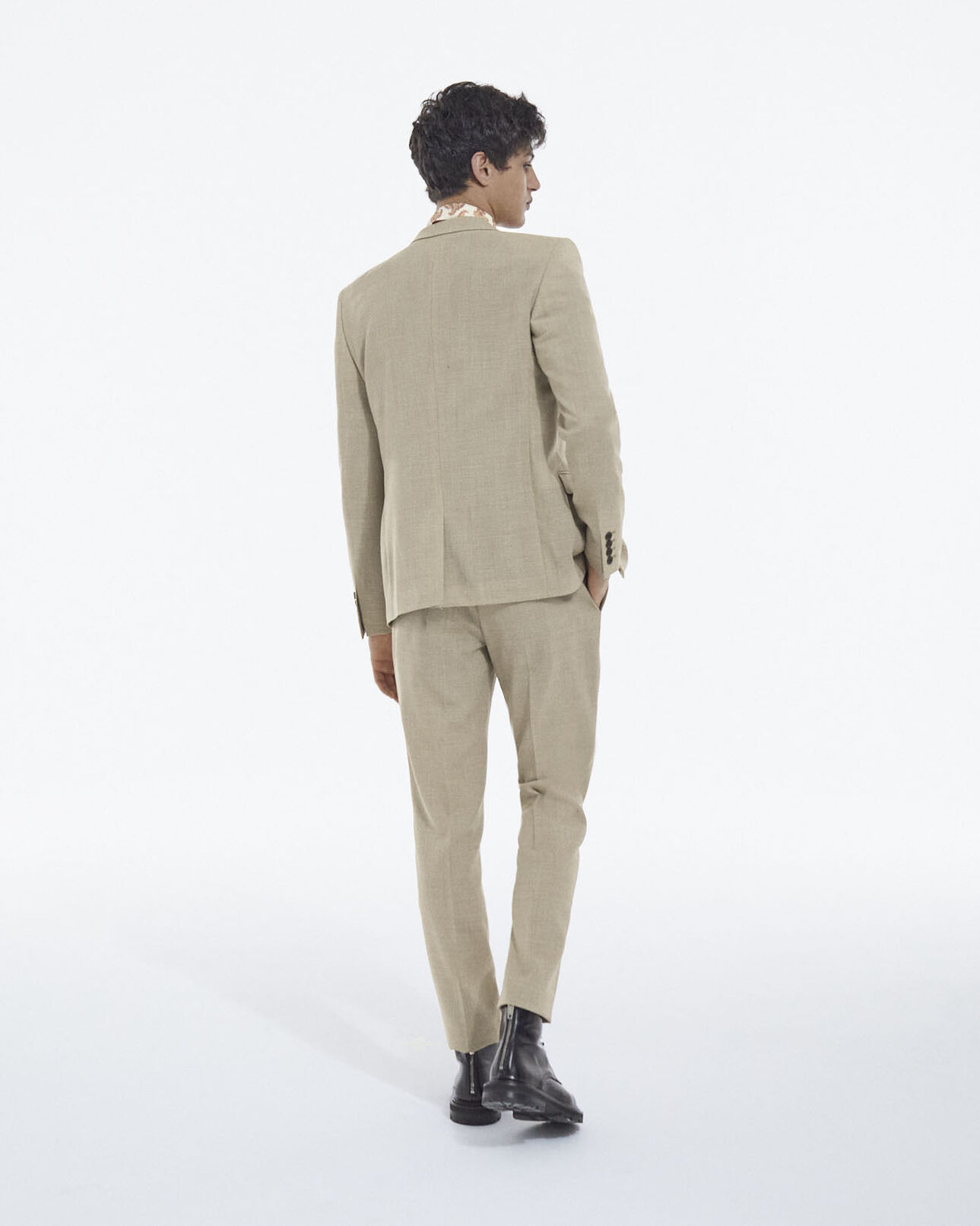 The Kooples HERREN BEIGE beige elegante jacke aus wolle mit taschen