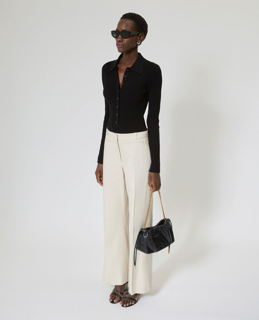 The Kooples FEMME BEIGE pantalon en coton beige