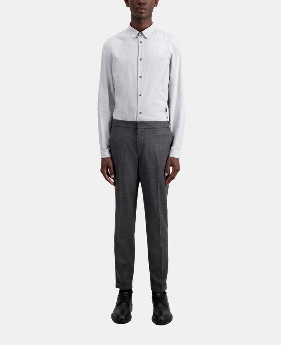 The Kooples HOMME GREY pantalon gris en flanelle