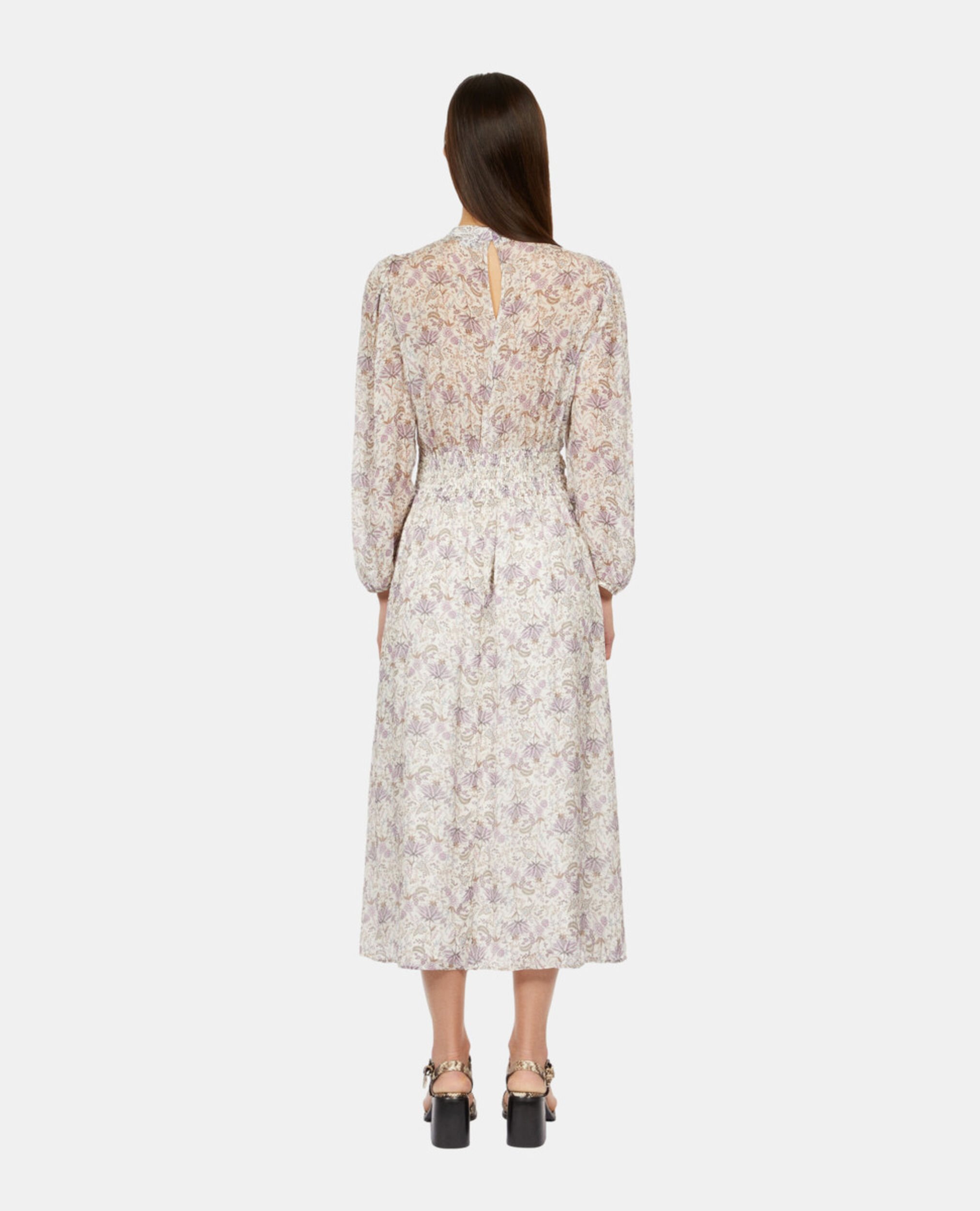 Long printed dress, ECRU/MAUVE CHALK, hi-res image number null
