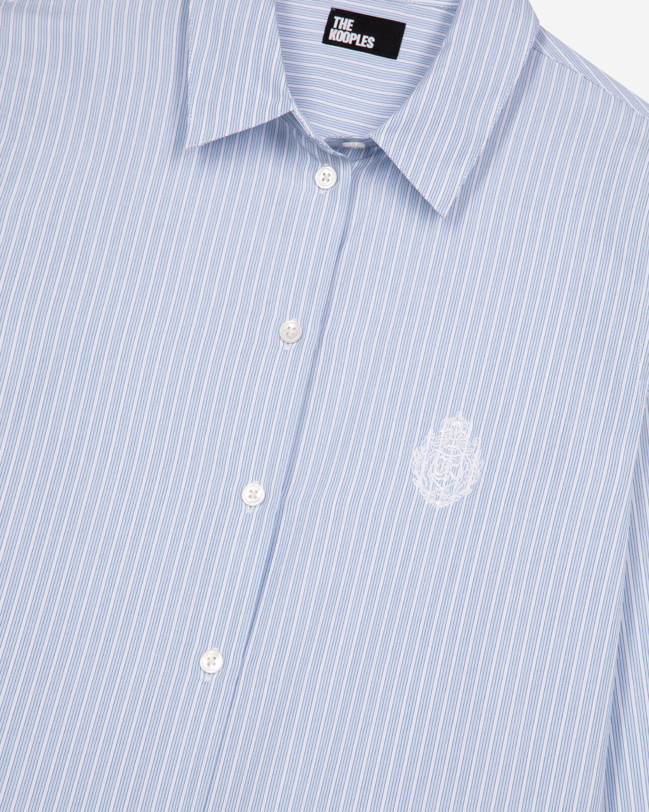The Kooples F BLUE / WHITE blue poplin striped shirt