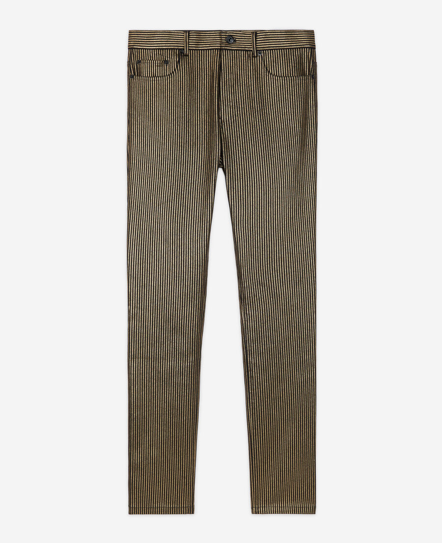 slim-fit jeans with gold stripes