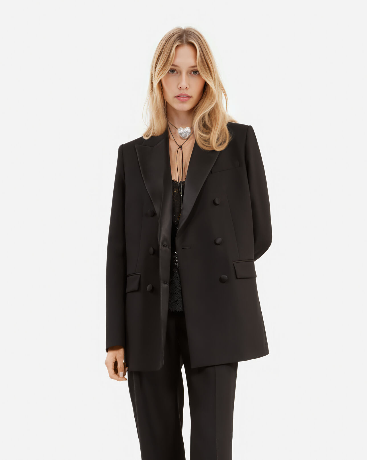 The Kooples FEMME BLACK veste de smoking noire