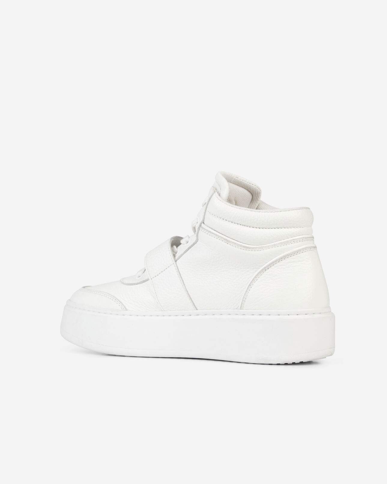 The Kooples WOMEN WHITE white leather high top sneakers