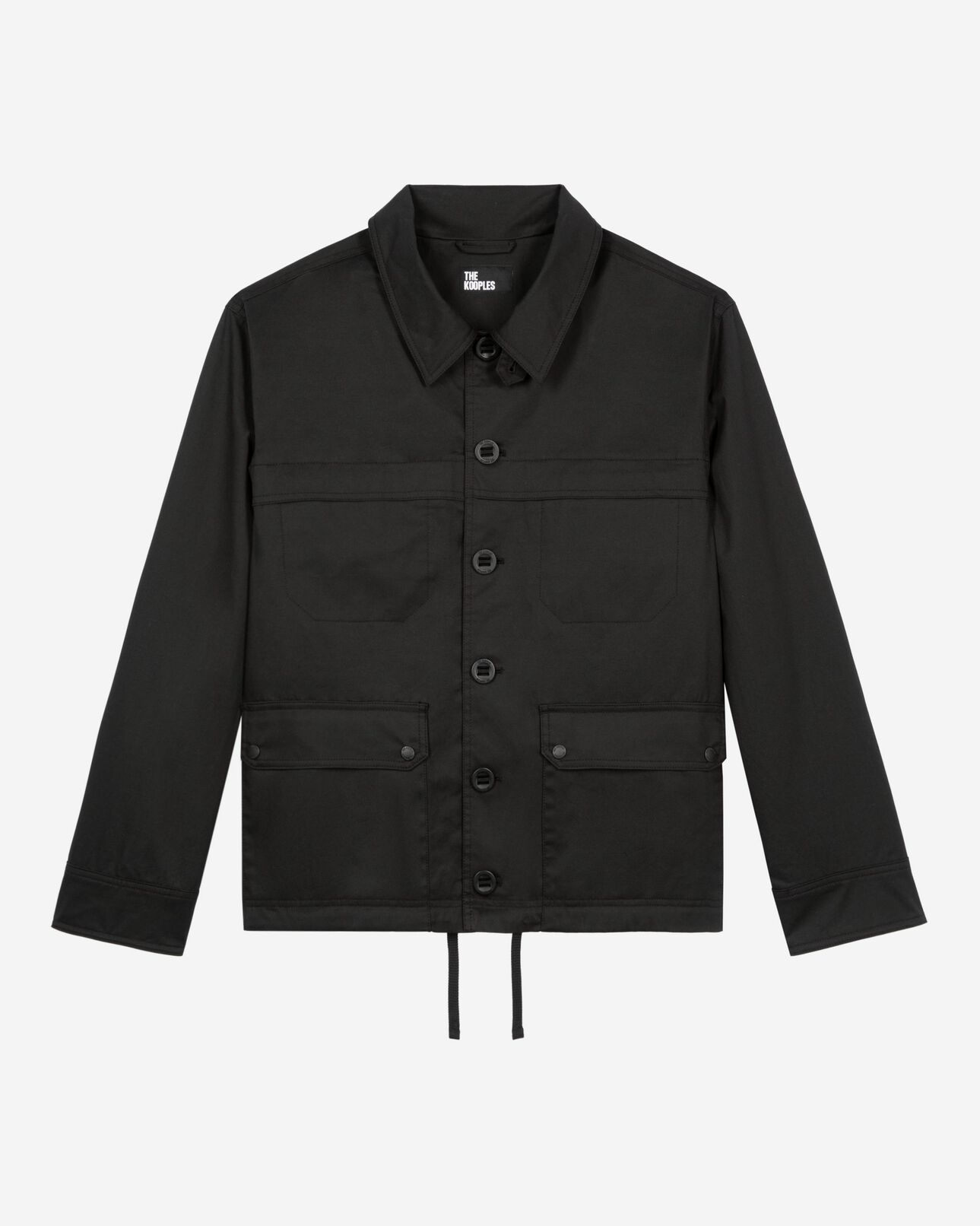 The Kooples HOMME BLACK parka courte à capuche noire