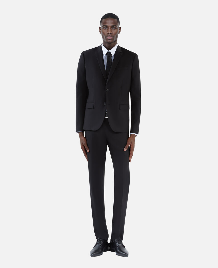 The Kooples HOMME BLACK veste de costume en laine noire coupe tailleur ajustée