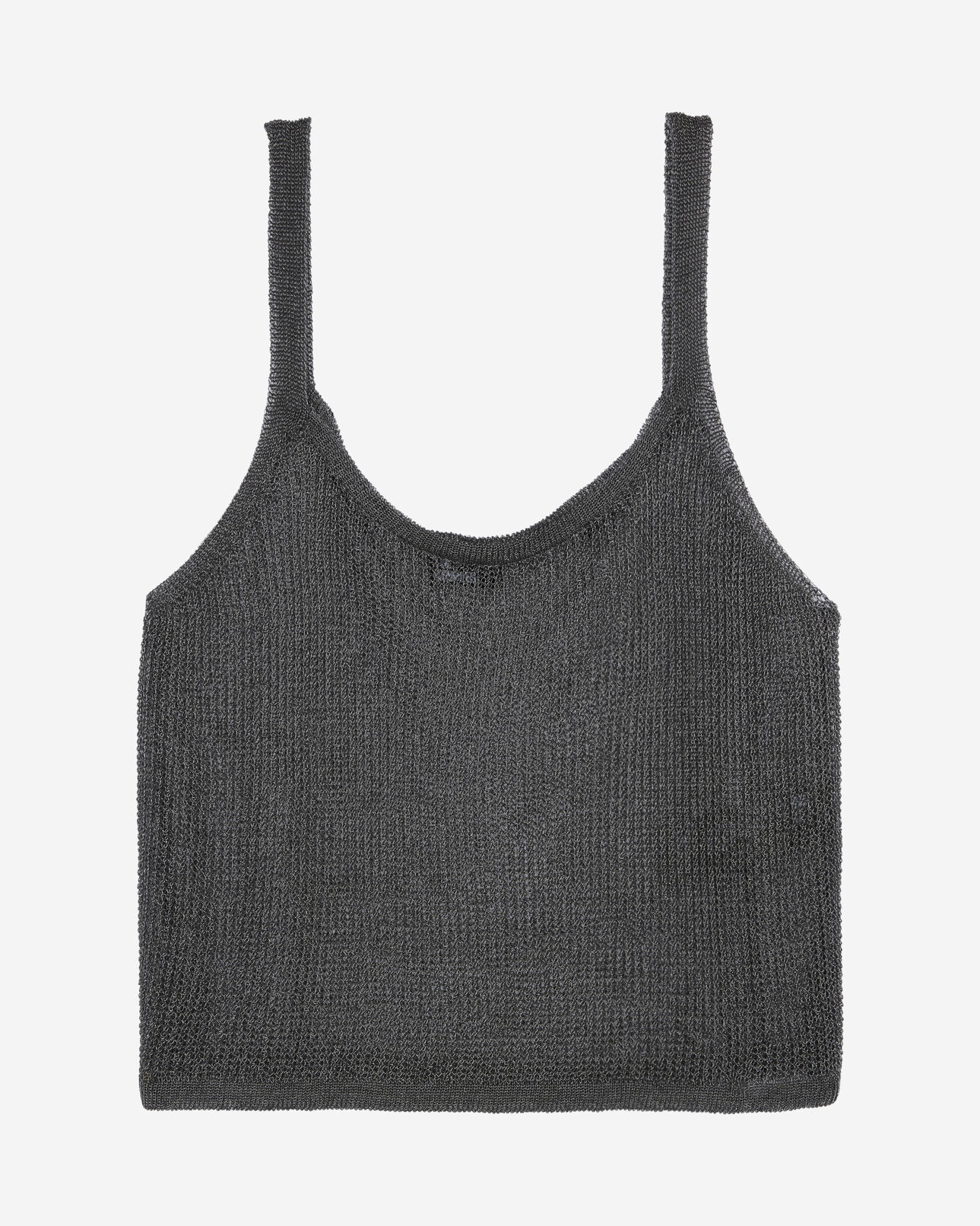 The Kooples WOMEN GREY SILVER grey knit rib effect tank top