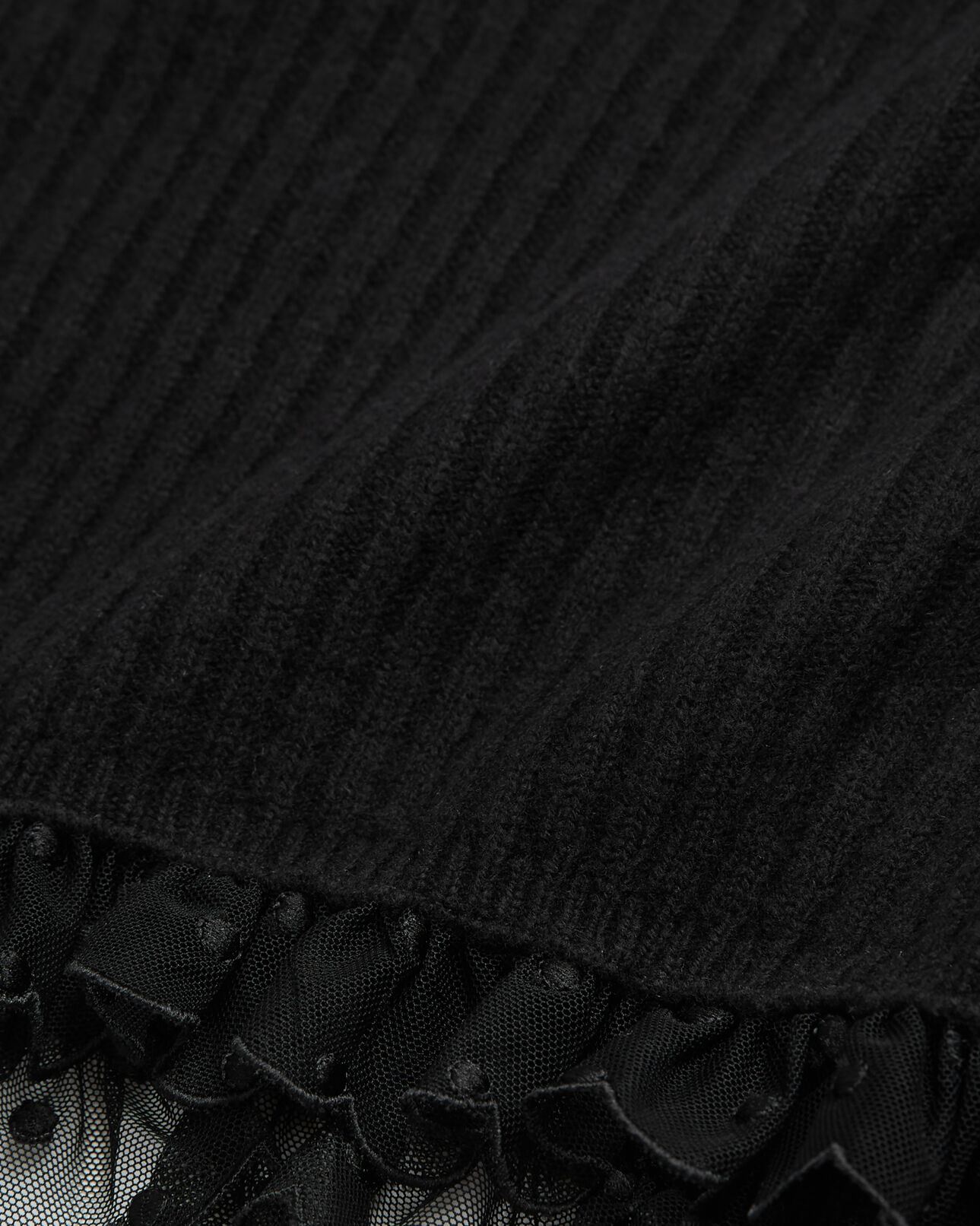 The Kooples WOMEN BLACK short black wool sweater
