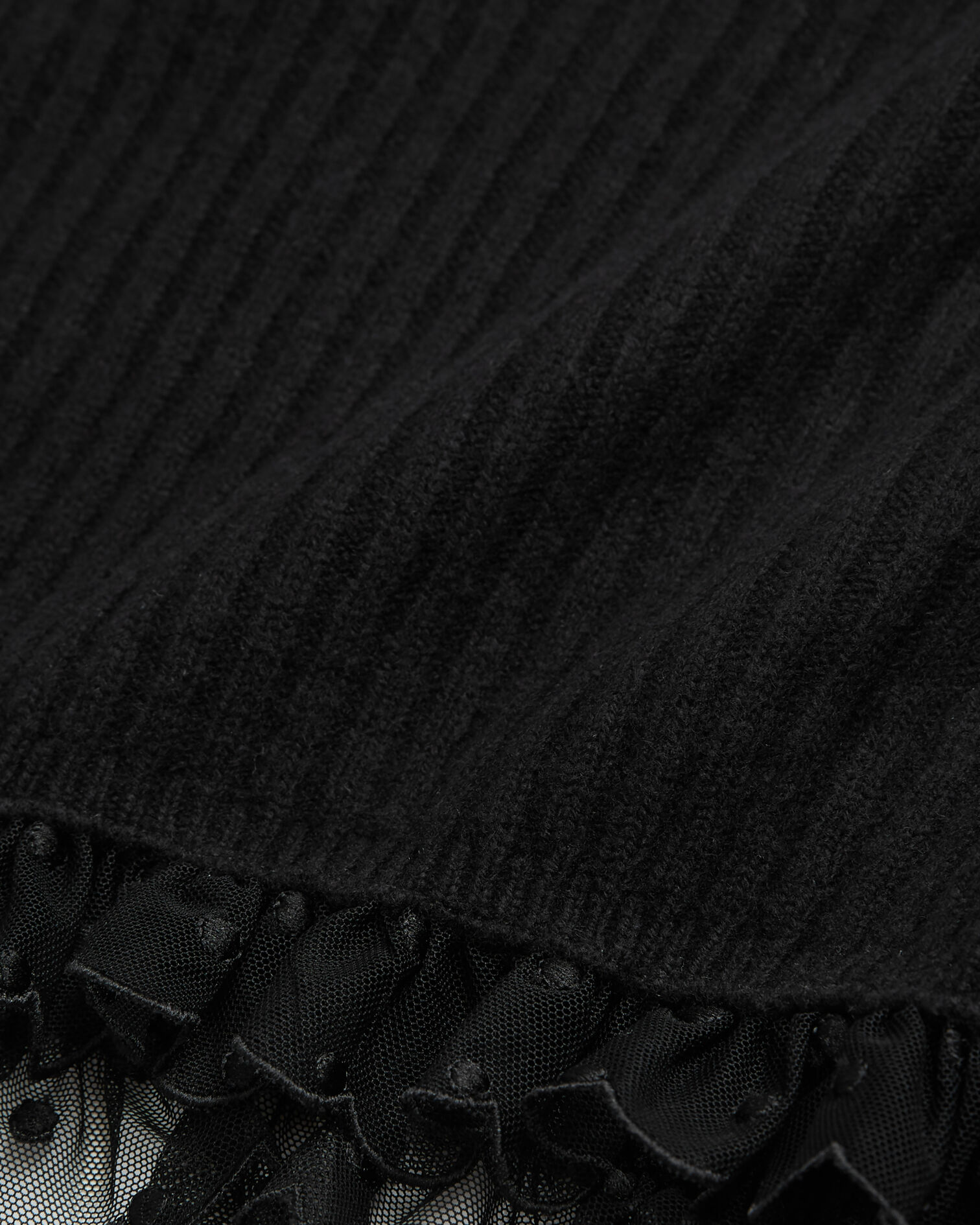 Short black wool sweater, BLACK, hi-res image number null