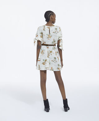 The Kooples WOMEN WHITE white short-sleeve dress with hawaiian motif